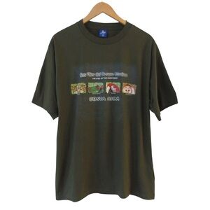 Costa Rica Eyes Of The Rainforest Tshirt Tee JB XL Green Short Sleeve Crewneck